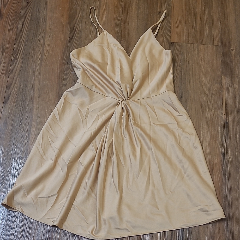 House of Harlow 1960 Champagne Twist-Waist Mini Dress